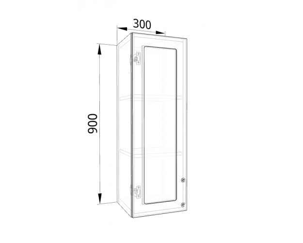 Лофт ВПС 300 шкаф верхний со стеклом высокий (Дуб бурый/корпус Серый) в Новосибирске