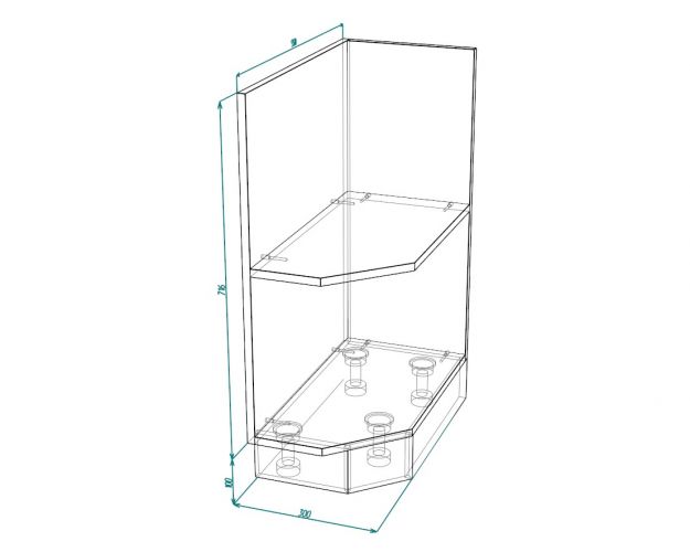 Шкаф нижний торцевой ШНПУ 300 (Венге)