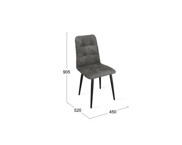 Стул «Аспен» К1С Черный муар/Микровелюр Wellmart Graphite