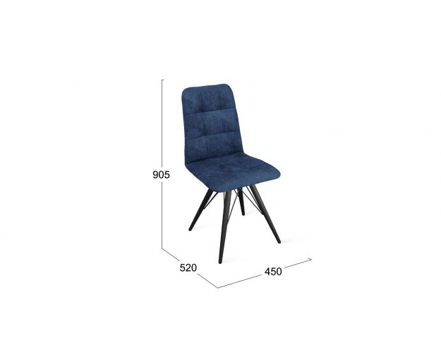 Стул «Аспен» К3 Черный муар/Микровелюр Wellmart Blue