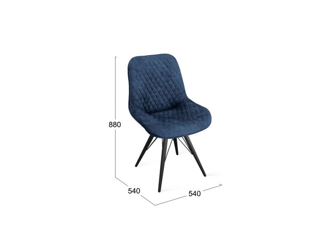 Стул «Оливер» К3 Черный/Микровелюр Wellmart Blue