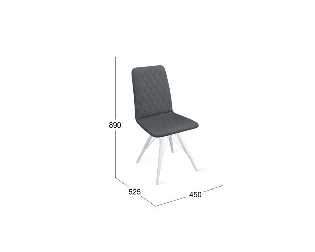 Стул «Стенли» К3 Белый/Микровелюр Jercy Graphite